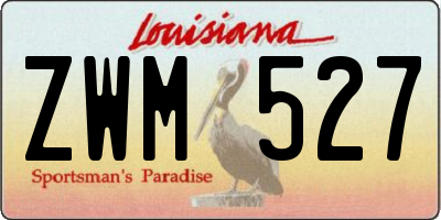 LA license plate ZWM527
