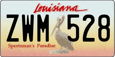 LA license plate ZWM528