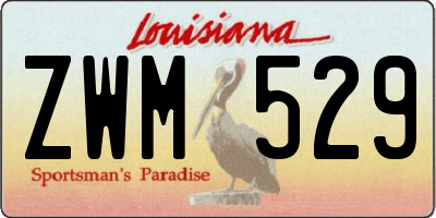 LA license plate ZWM529