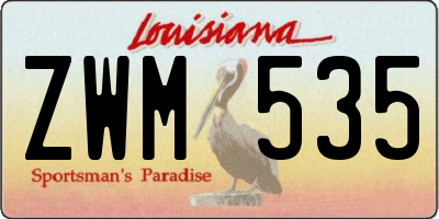 LA license plate ZWM535