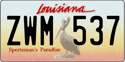 LA license plate ZWM537