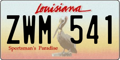 LA license plate ZWM541