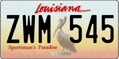 LA license plate ZWM545