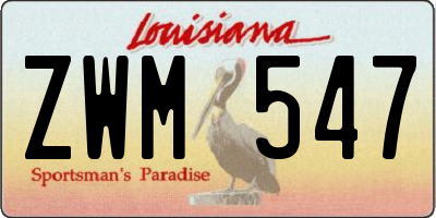 LA license plate ZWM547