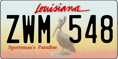 LA license plate ZWM548