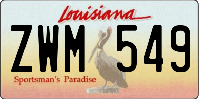 LA license plate ZWM549