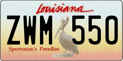 LA license plate ZWM550