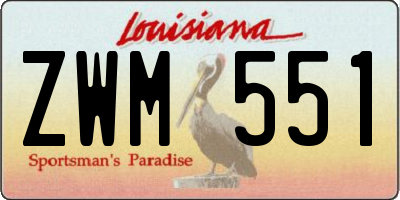 LA license plate ZWM551