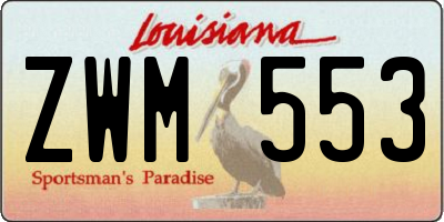 LA license plate ZWM553