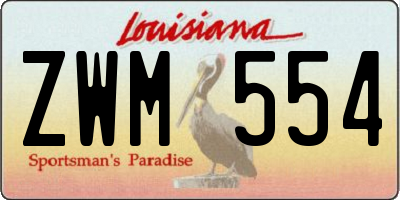 LA license plate ZWM554