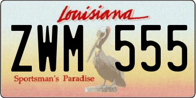 LA license plate ZWM555