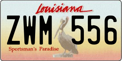 LA license plate ZWM556