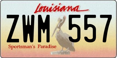LA license plate ZWM557