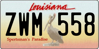 LA license plate ZWM558