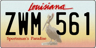 LA license plate ZWM561