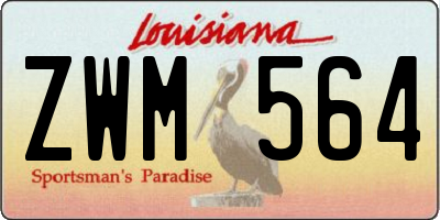 LA license plate ZWM564