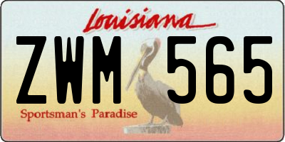 LA license plate ZWM565