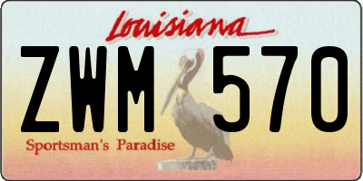 LA license plate ZWM570