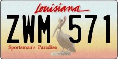 LA license plate ZWM571