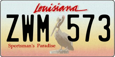 LA license plate ZWM573