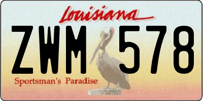 LA license plate ZWM578