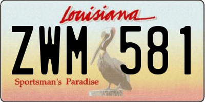 LA license plate ZWM581