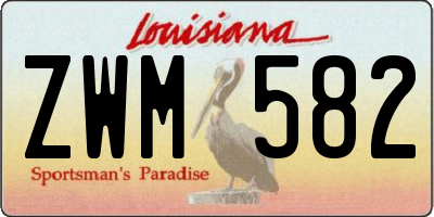 LA license plate ZWM582