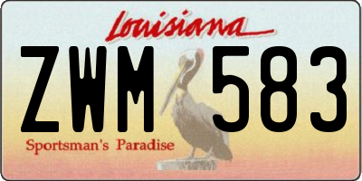 LA license plate ZWM583