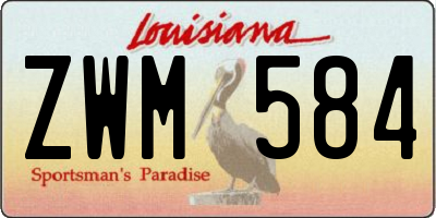 LA license plate ZWM584