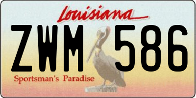 LA license plate ZWM586