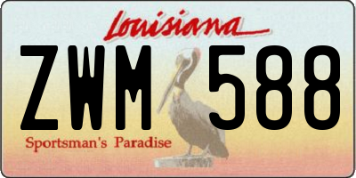 LA license plate ZWM588