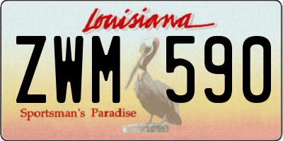 LA license plate ZWM590