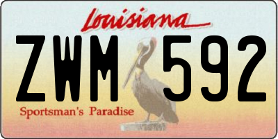 LA license plate ZWM592