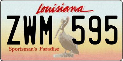 LA license plate ZWM595