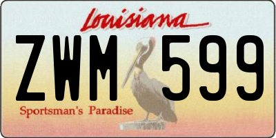 LA license plate ZWM599