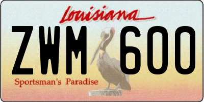 LA license plate ZWM600