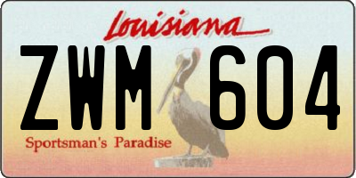 LA license plate ZWM604