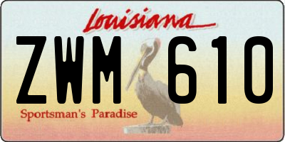 LA license plate ZWM610