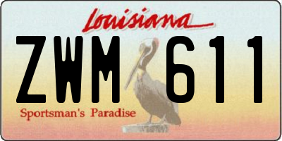 LA license plate ZWM611