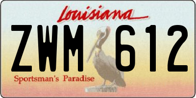 LA license plate ZWM612