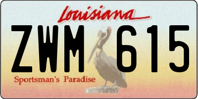 LA license plate ZWM615