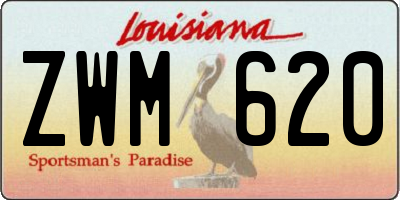 LA license plate ZWM620