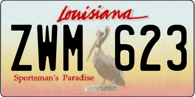 LA license plate ZWM623