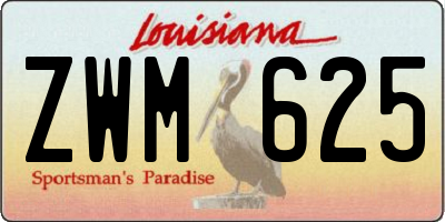 LA license plate ZWM625