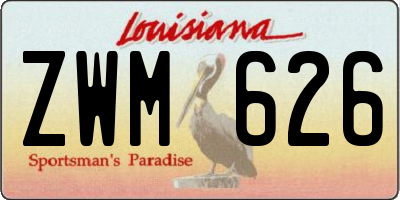 LA license plate ZWM626