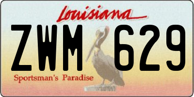 LA license plate ZWM629