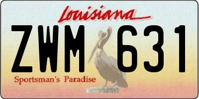 LA license plate ZWM631