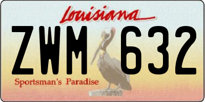 LA license plate ZWM632