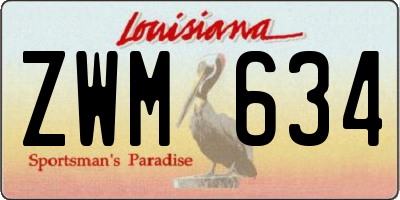 LA license plate ZWM634