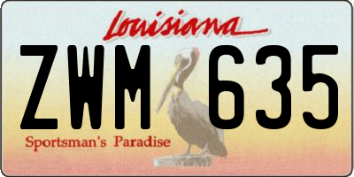 LA license plate ZWM635